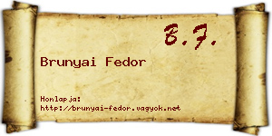Brunyai Fedor névjegykártya